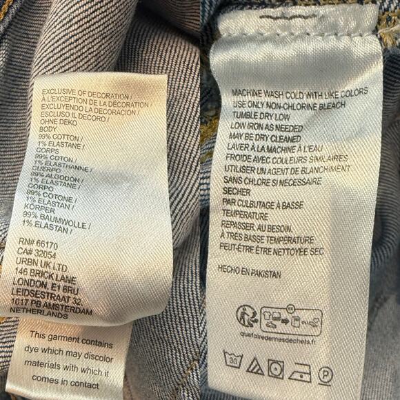 Free People Rory Slim Straight Jeans Seamed Front Utility Cuff Size 31 EUC - Picture 8 of 9